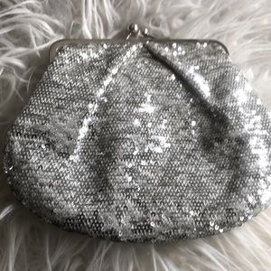 Evening silver sparkle purse